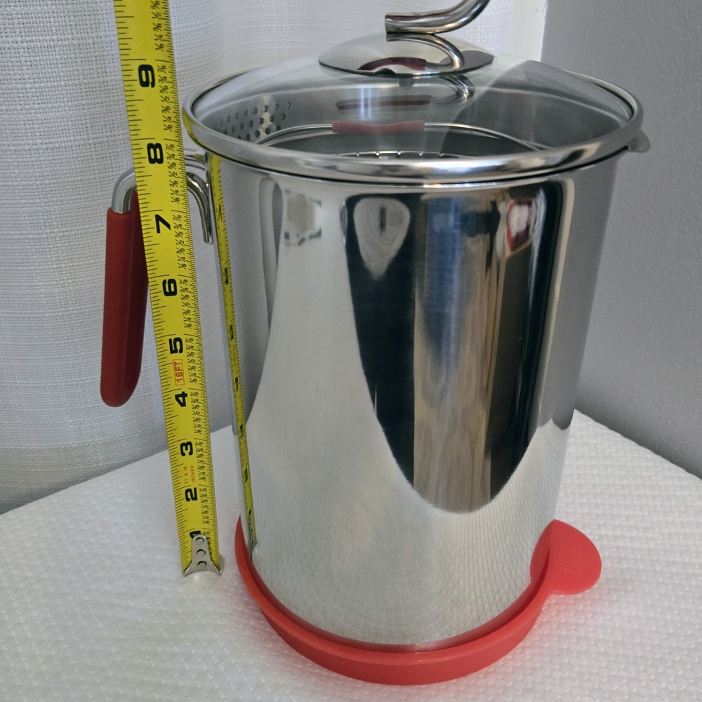 Kuhn Rikon 12 Cup 4th Burner Pot W Basket Silicone Lid Stainless Steel Steamer - Picture 7 of 8